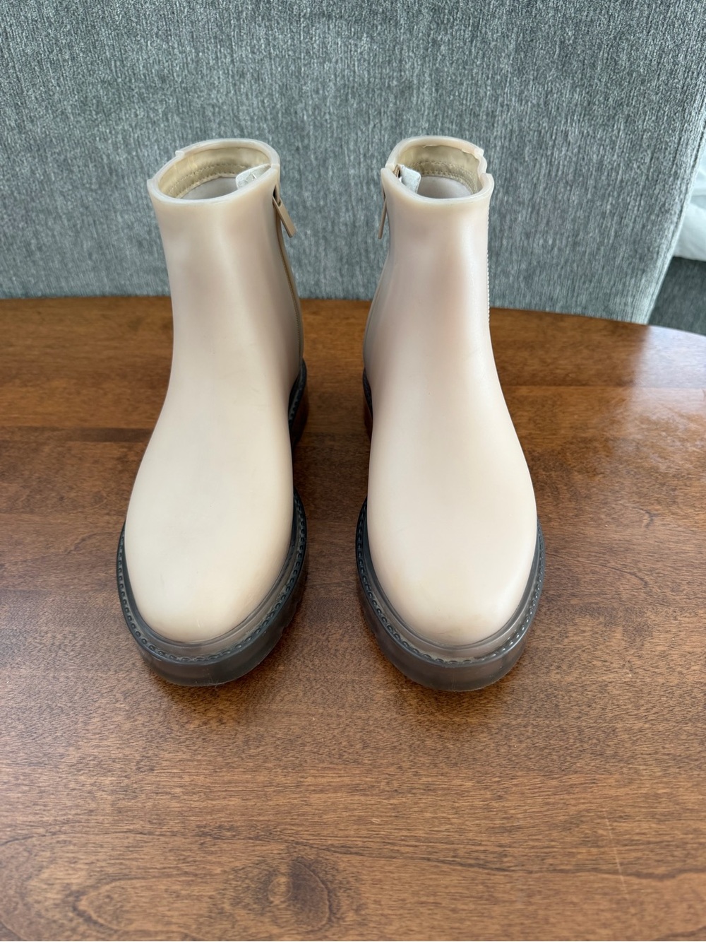Mini Melissa Chelsea II beige rubber boots